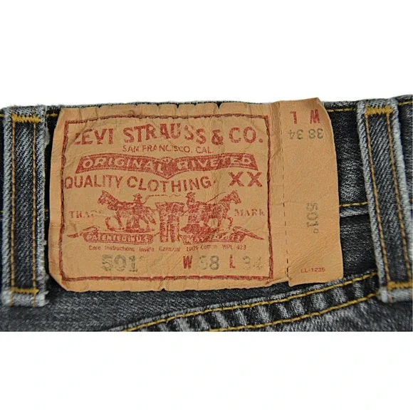 Levis 501 Jeans Men's 38x34 Straight Leg Double XX Button Fly Denim - Picture 5 of 8